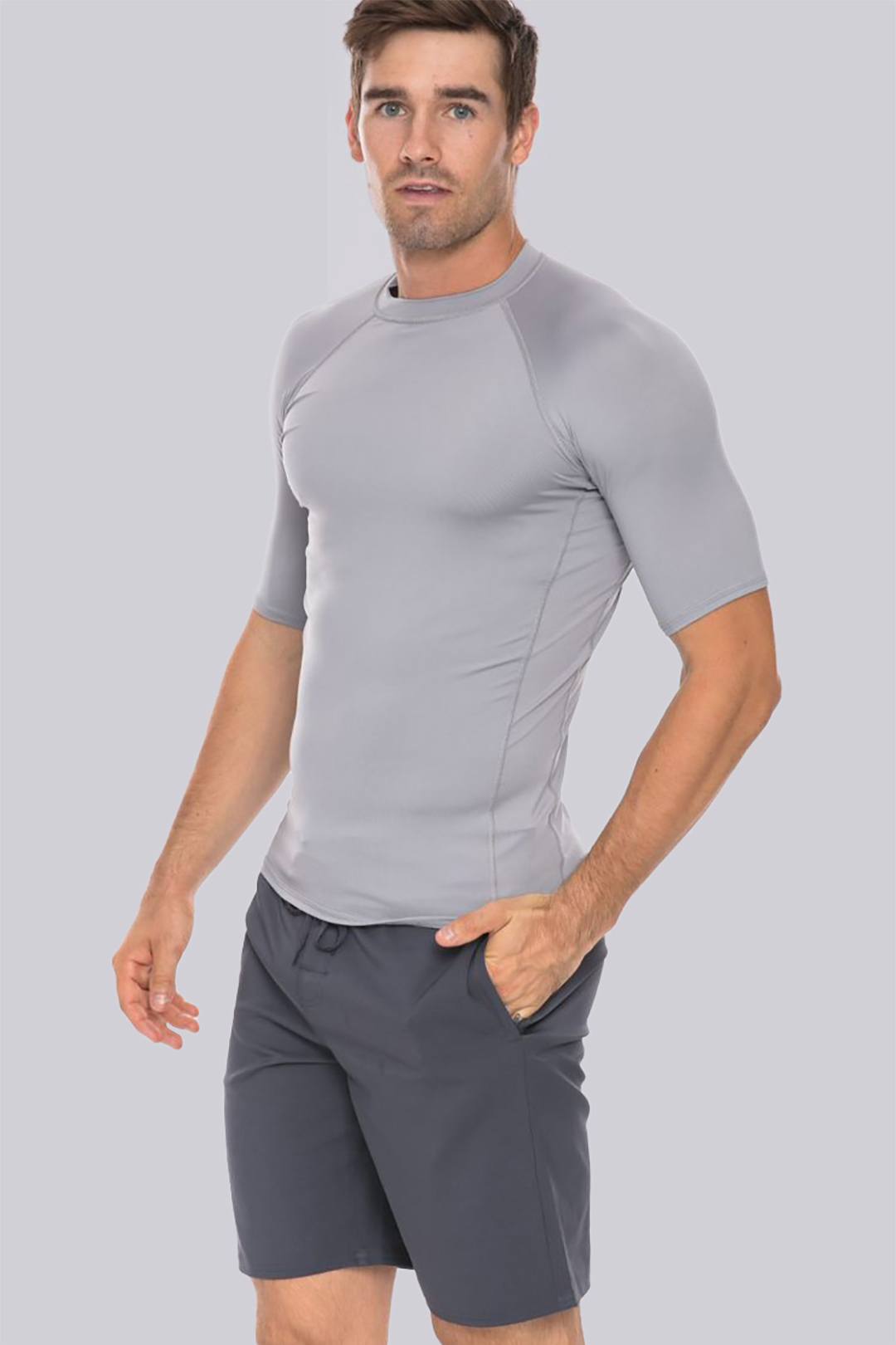 Mens Short Sleeve Rash Guard